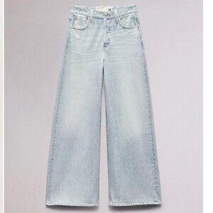 rag & bone Miramar Sofie Wide Leg Ankle Length Sweatpants Faux Jeans Terry 29